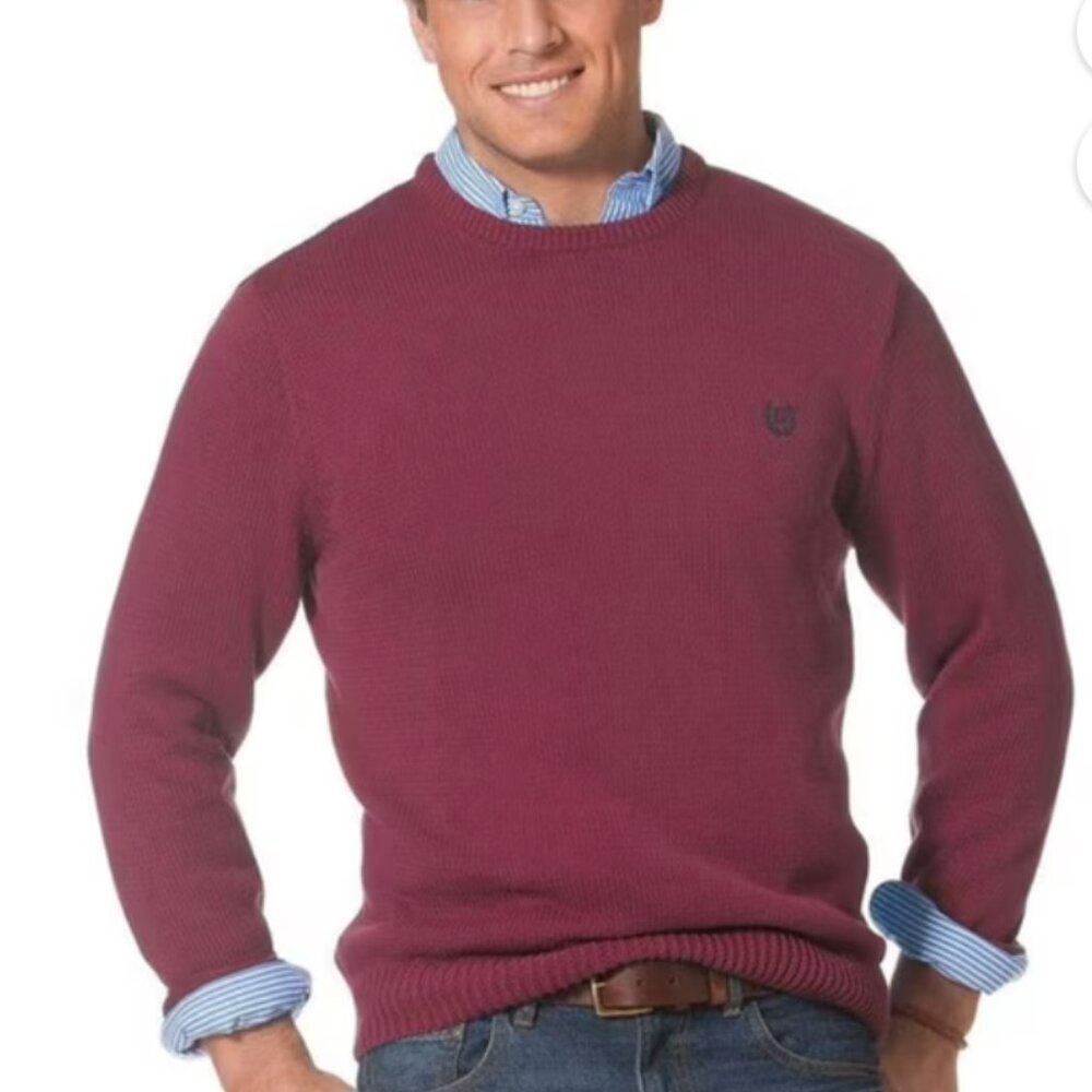 Chaps Men's Burgundy Crewneck Sweater